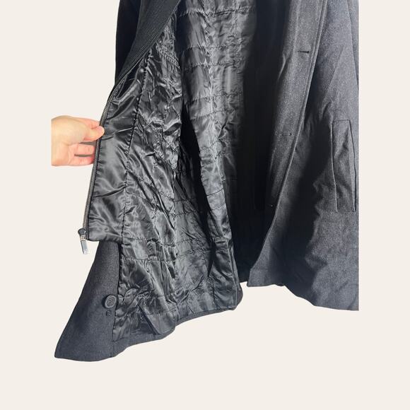 Kenneth Cole Reaction Men’s Black Wool Blend Dickey Coat Size XXL - Picture 5 of 9